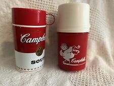 Lot of 2 Vintage Campbell's Soup Insulated Thermos’s- Used, with caps + lids picture