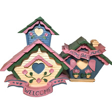 Home Interiors & Gifts Cottage Bird House Wall Plaques Welcome Home Sweet Home picture