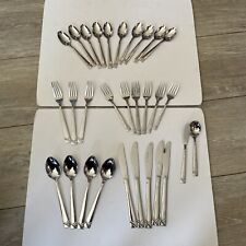 Essentials Stainless Japan Flatware 30 pc set Cross Cross Lines picture
