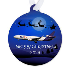 FedEx MD-11 Merry Christmas 2023 - Metal Ornament picture