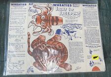 Vintage 1940’s Wheaties Cereal Box Panel Fight For Freedom Get Zog Stone Age Man picture