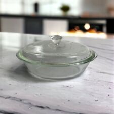 Vintage Glasbake 1 Qt Clear Glass Oval Baking Dish With Lid J-235 10