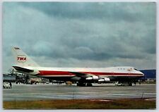 Airplane Postcard TWA Trans World Airlines Boeing 747 Jumbo Jet EE2 picture