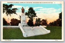 Monument Samuel Champlain. Plattsburg New York Postcard picture