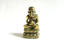 LP Luang Phor Tuad Statue Thailand Amulet Buddha Monk Magic Protection Gold Mini picture