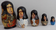 LED ZEPPELIN BAND DRUMMER CARVED WOOD WOODEN RUSSIAN NESTING DOLLS FIGURES RARE picture