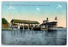 c1910 Steamer Goodridge at Sebago Lake Landing Sebago Lake Maine ME Postcard picture