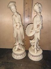 2 Toscany Asian Themed ￼Figures Made In Italy. Wise Man & Young Woman. picture