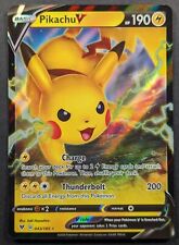 Pikachu V 2020 Vivid Voltage Full Art Ultra Rare Holo Pokemon Card 043/185 (NM) picture