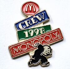 Vintage 1998 McDonald’s MONOPOLY Man Employee Crew Tie Tack Pinback Lapel Pin picture