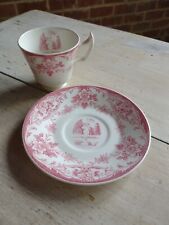Very RARE WEDGWOOD JUDSON COLLEGE Marion Alabama DEMITASSE CUP & SAUCER SET Pink picture