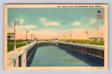 Caloosahatchee River FL-Florida, Ortona Lock Antique, Vintage Souvenir Postcard picture