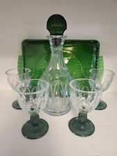 Vtg 1980s Avon Emerald Green Beaded Glass Decanter 💥 Great Condition 💥 picture
