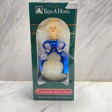 Vintage Blown Glass  Ornament Hand Painted Christmas 9