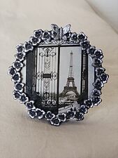 VTG Picture Frame Style Mini Round Photo Tabletop Victorian Wreath Miniature picture