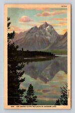WY-Wyoming, The Grand Teton, Antique, Vintage Souvenir Postcard picture