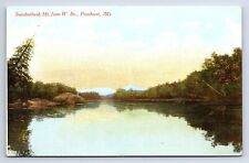 Postcard Sourdnahunk Mountain from West Bridge Penobscot Maine ME picture