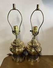 70s  leviton Brass Lamps living room bedroom lamps nightstand end table vintage picture