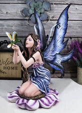 Purple Lavender Flower Fairy with Hummingbird Figurine 14