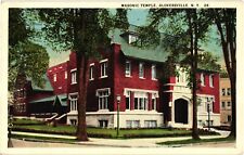 Masonic Temple Gloversville NY White Border Postcard Made 1922 (Posted 1949) picture