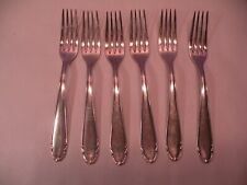 Set Of 6 Salad Forks BMF1 BM90 Scroll Tip Glossy Silverplate 6 7/8 GB4 picture