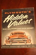 VINTAGE THE 1954 PLYMOUTH HIDDEN VALUES SALES BROCHURE GIVE YOU MORE FOR YOUR $ picture