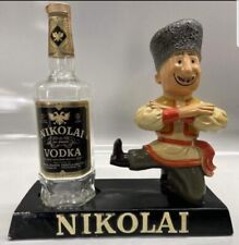 Nikolai Vodka Chalkware Figure Bar Back Display w/ BOTTLE RARE - VINTAGE picture