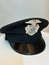 Vintage Massachusetts TUFTS NEMC OFFICER Badge and Hat New England Medical picture