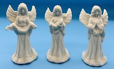 Vintage Set 3 Holiday Angel Bell’s￼ Angel Bell Porcelain Figures Mom Baby Cream picture