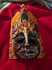 Mexican Dance Mask Carved Wood Aztec Mayan Face Coyote Wall Art 10