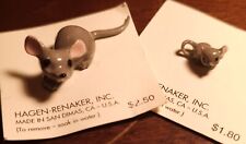 Hagen Renaker Papa & Baby New Mouse Figurines Miniature Gray #00358/#00009 picture