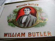 WILLIAM BUTLER--VINTAGE INNER CIGAR BOX -EMBOSSED LABEL- picture
