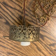 Vtg  Art Deco Brass Hanging Pendant Ceiling Light Fixture WORKS 12’ Cord/chain picture