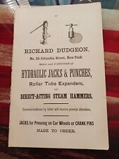 1872 original Railroad Book print ad RICHARD DUDGEON Jack Punch Columbia St NYC picture