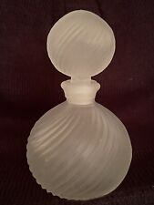 Vintage SWIRLED ART GLASS PERFUME BOTTLE Frosted Art Deco Splash picture