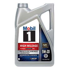 Mobil 1 High Mileage Full Synthetic Motor Oil 5W-20, 5 Quart,NEW picture