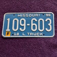 1996 Missouri 18 L TRUCK License Plate - 