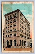 K4/ Ironton Ohio Postcard c1930s First National Bank Building 112 picture