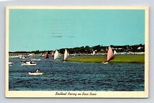 Sailboat Racing Bass River Cape Cod Massachusetts MA Postcard PM Dennis Port MA picture