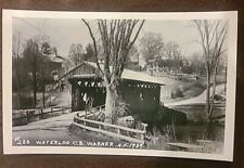 Vintage Waterloo Warner New Hampshire Covered Bridge RPPC Postcard picture