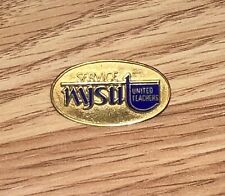 1/20 10k NYSUT United Teachers Service Collectible Blue & Gold Lapel Pin *HTF* picture
