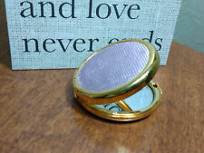 Vintage Estee Lauder Mirror Compact Minimalist Shiny Gold Tone Double 2TWO inch picture