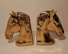 GATCO SOLID BRASS HORSE BOOKENDS Equine Vintage Bookish Equestrian Books picture