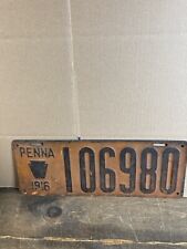pennsylvania license plate 1916 metal  picture