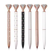 6 PCS Diamond Pen With Big Crystal Bling Metal Ballpoint Pen, Office Supplies... picture