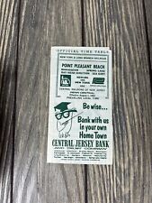 Vintage August 1 1969 Penn Central Time Table Point Pleasant Beach picture