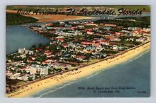 Ft Lauderdale FL-Florida, North Beach, Birch Park Section Vintage c1960 Postcard picture