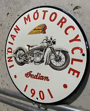 Vintage Style Indian Motorcycle Since 1901 Advertising Porcelain Sign picture