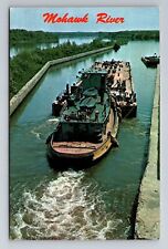 Schenectady NY-New York, Tug, Mohawk River, Lock 7 Erie Canal, Vintage Postcard picture