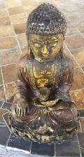 vintage cast iron 13” sitting Buddha with some gilting remaining 12 1/2 lb picture